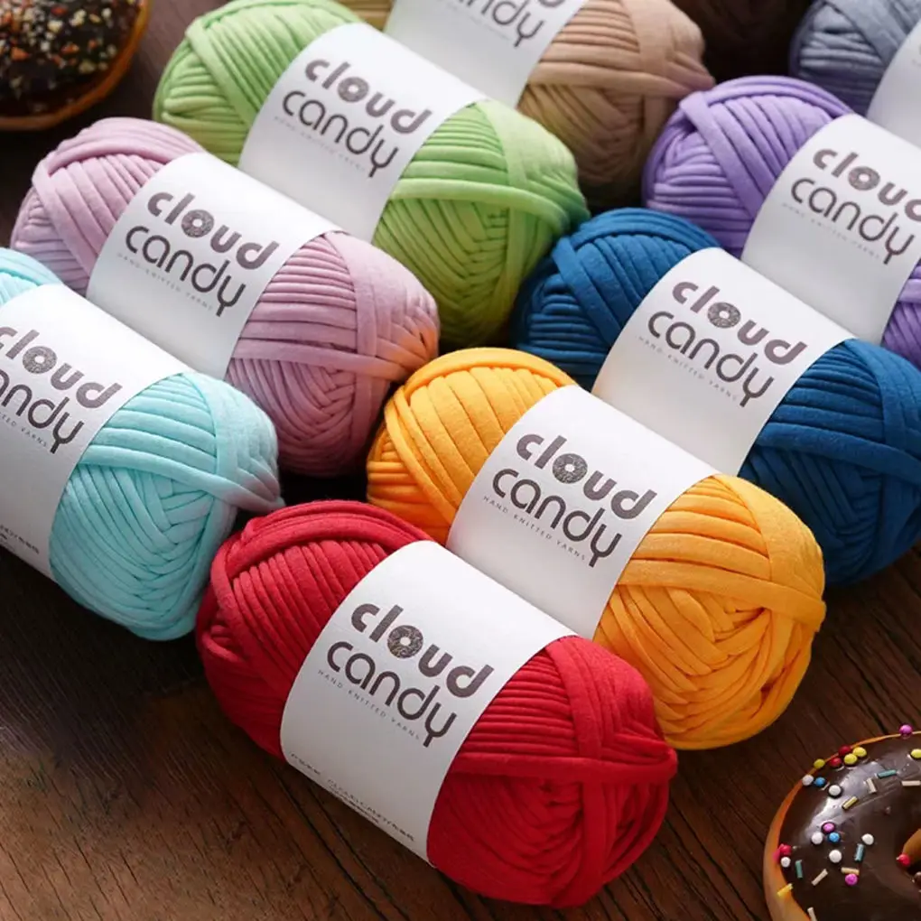 Diy Handmade Bag Basket Polyester Yarn Knitting Crochet Tshirt Yarn T Shirt Yarn