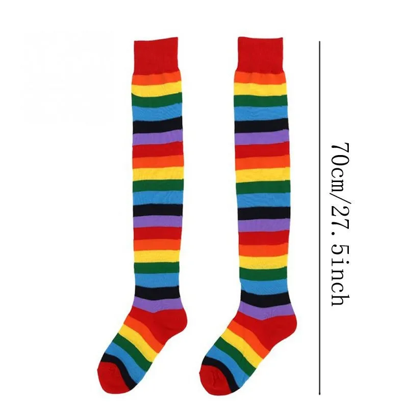 HEHE Rainbow Knee High Colorful Stockings Leggings Style Stripe Socks With Factory Price