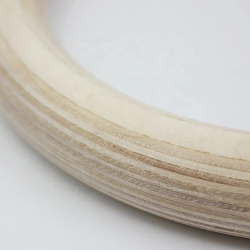 Fitness Strong Roman 28Mm 32Mm Birch Wooden Gymnastic Rings With Numbered Straps For Adult