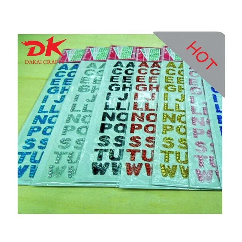 Custom various numbers bling rhinestone letters sticker