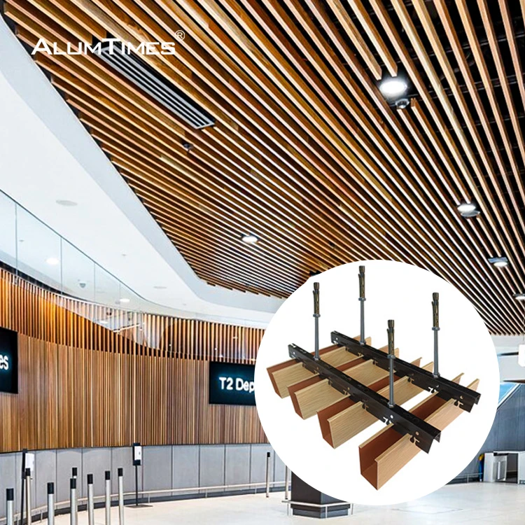 wholesale roof decoration beam baffle aluminum TU-shaped ceiling for office