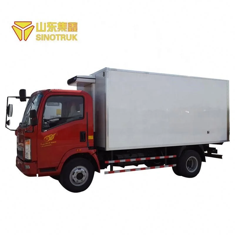 Низкая цена sinotruck Howo 116hp 4x2 холодильная камера для пищевых продуктов грузовик на