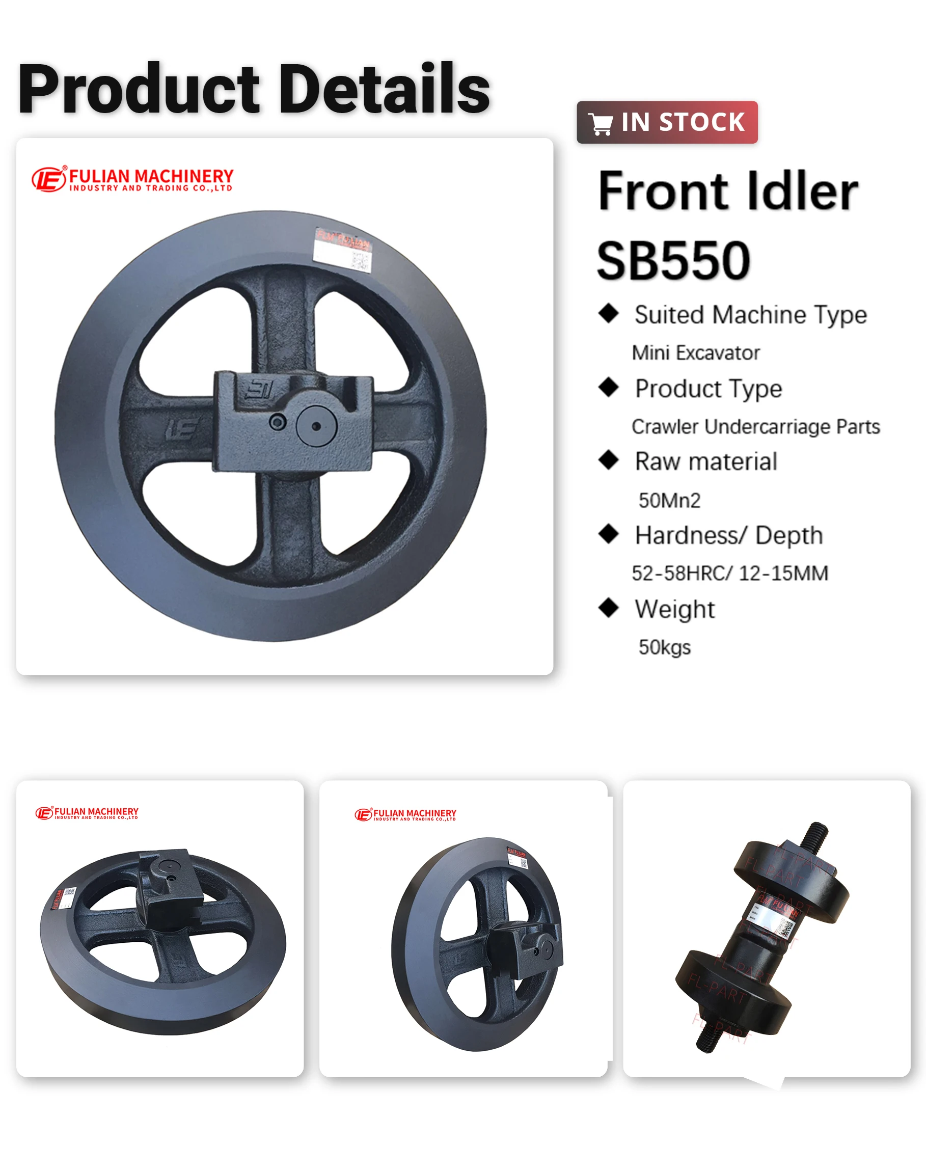  Mini excavator front idler assy for Hanix SB550 Undercarriage Crawler Track Spare Parts Bottom Roller