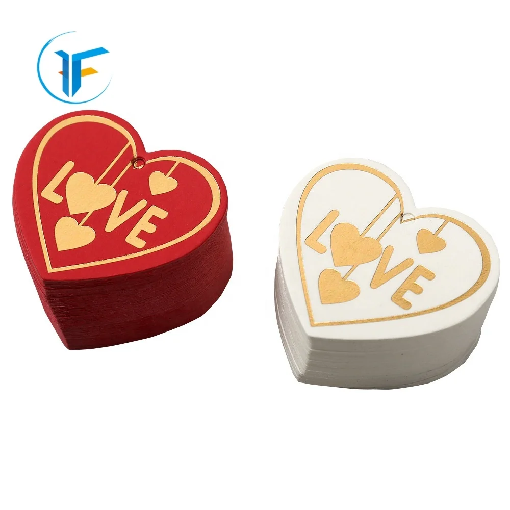 Customized high-end clothing tag love gold foil color printing