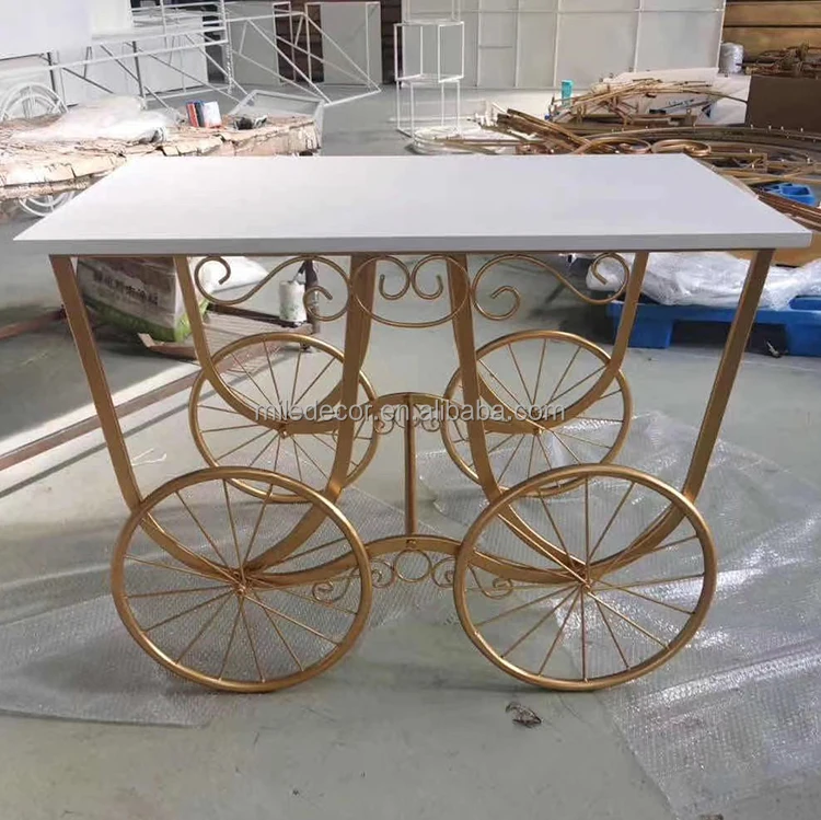 High quality Candy Cart display Decoration Party Metal Wagon Food Flower cart display