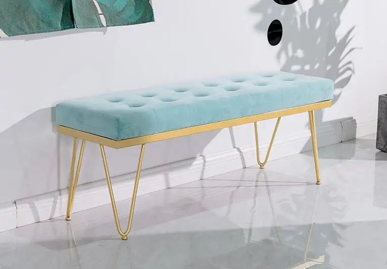 Nordic living room bench fashion shop shoes stool shoe store iron bench