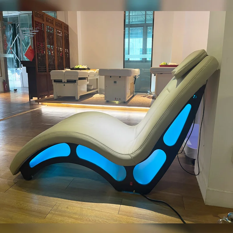 Modern Heating Mattress vibrating Massage Leisure Chairs salon relax  Lounge with LED light