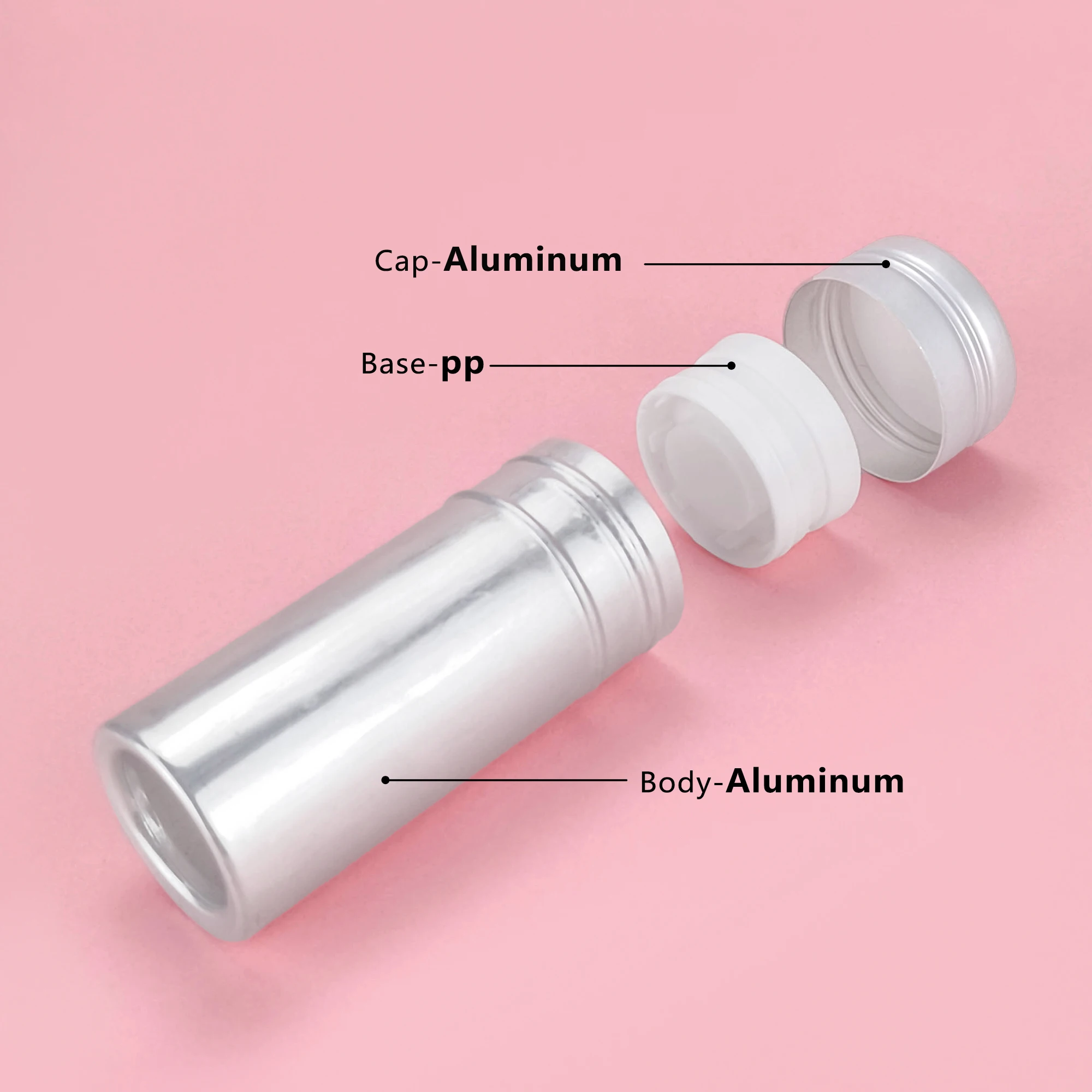 3oz Empty Gel Round tin Refillable Deodorant Stick Container 75g Twist Tube Packaging Mono-pcr aluminium Deodorant Stick