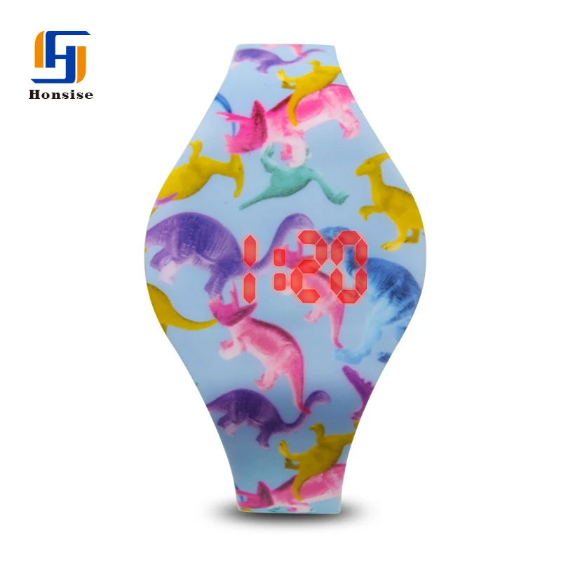 Colorful printing Silicone red light Customized Oval Designer Watch Bands Led Flash Watch (62508388898)