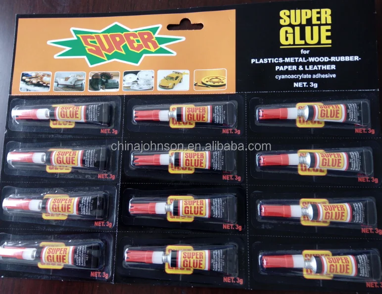 
3g super glue 12 pcs on black blister card 
