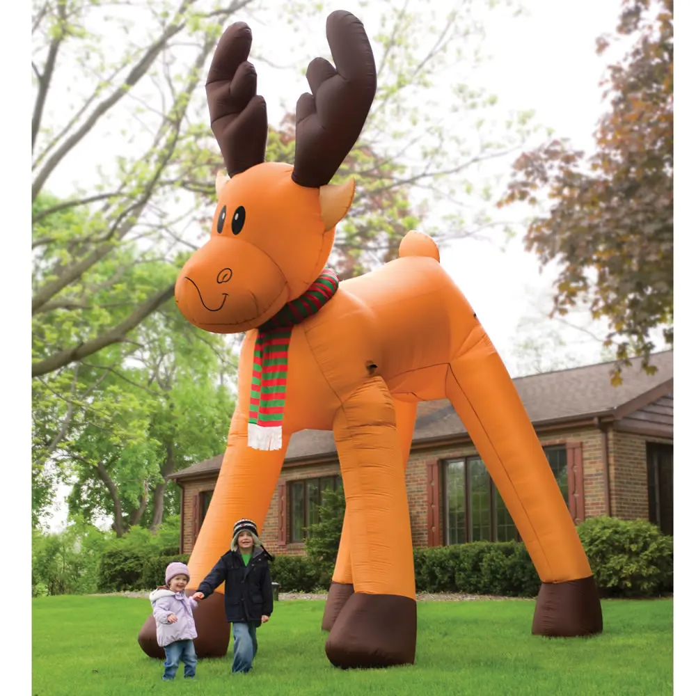 Free air ship to door 4/6/8/10m high giant Christmas LED Inflatable Reindeer Outdoor Cute And Fun Christmas Yard Lawn Decoration