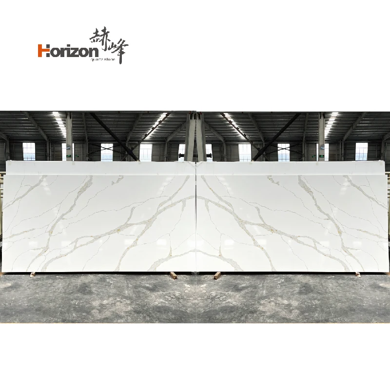 2023 Horizon calacatta quartz stone countertops slab artificial stone table tops handmade quartz slabs