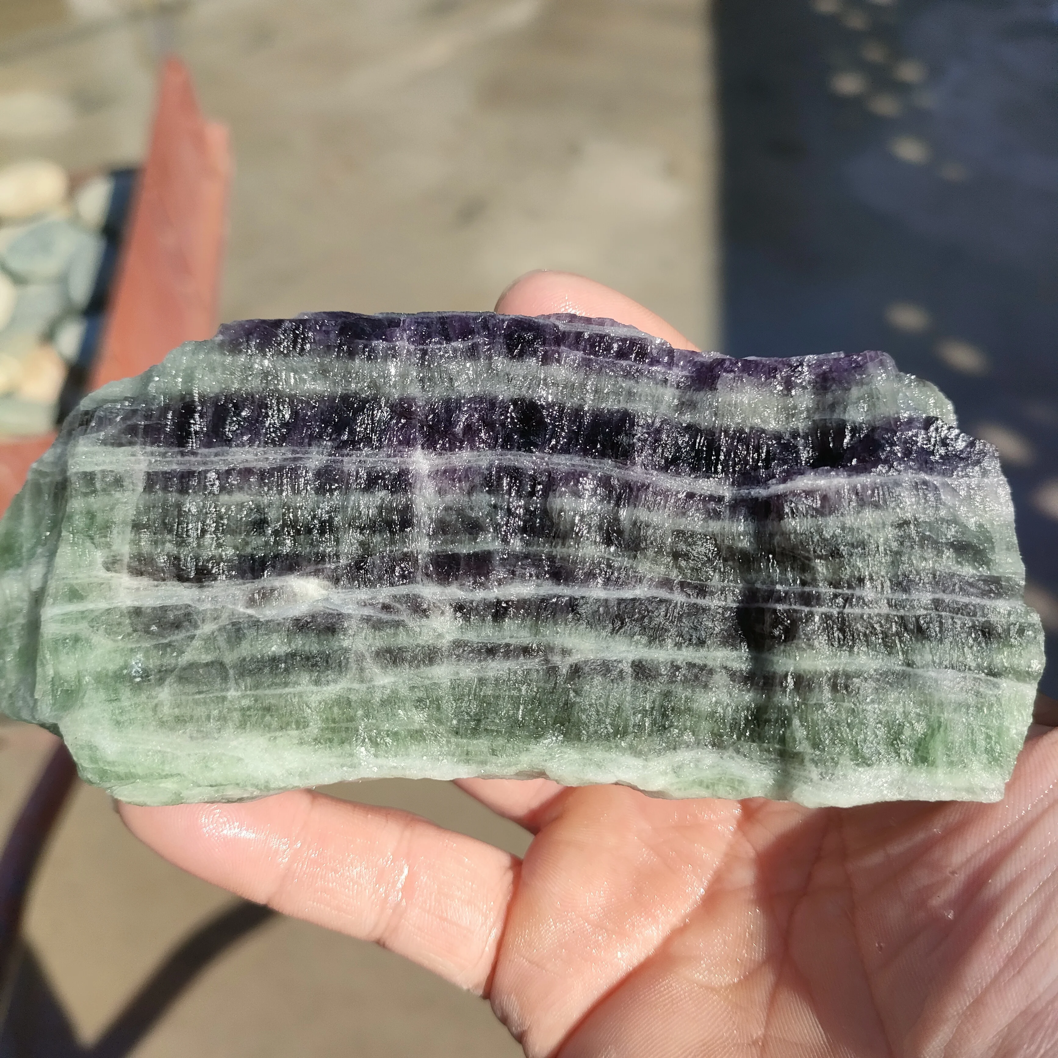 ZHANFEI custom purple rainbow fluorite free form raw crystal diffuser stone aromatherapy stones for home decoration