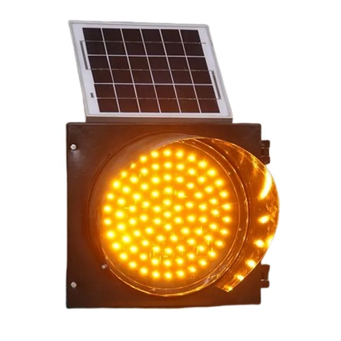 
Solar Powered Yellow Amber Traffic Light 300mm 