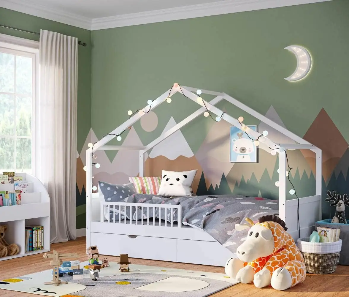 Modern Design Solid Wood Storage Children Three Bed for kids