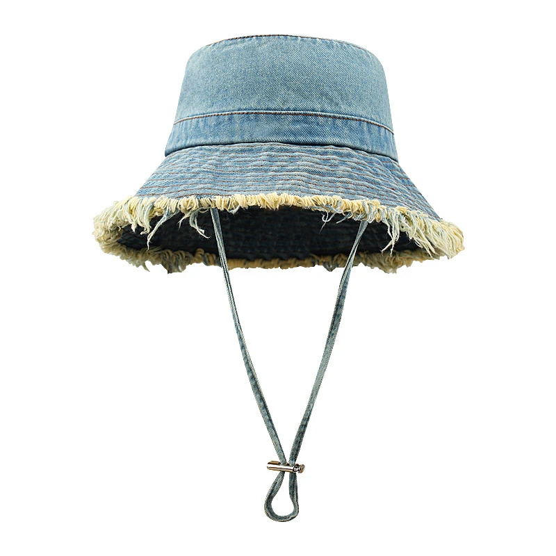 High Quality Large Brim Multi Color Outdoor Unisex Cotton Denim Bucket Fisherman Hat