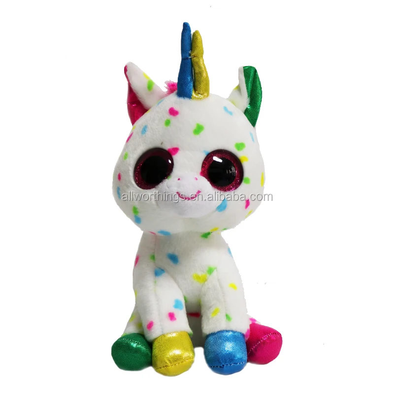 Custom 23 cm ty unicorn stuffed toy white fidget unicorn soft toy big