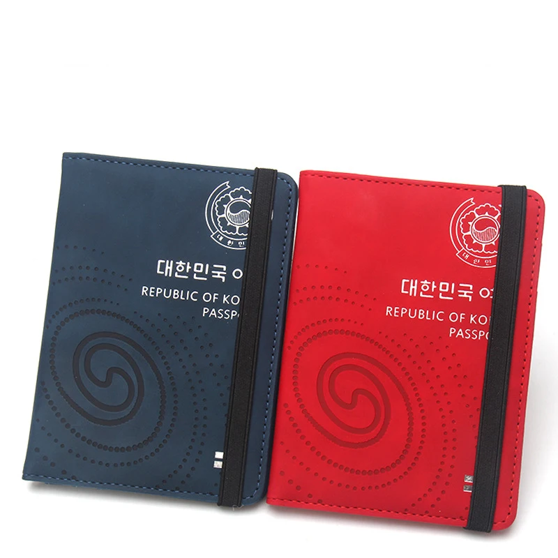 Korea RFID Blocking Travel Wallets For Trip Republic of Korea PU Passport Holder For Korean South Korea Leather Passport Holders