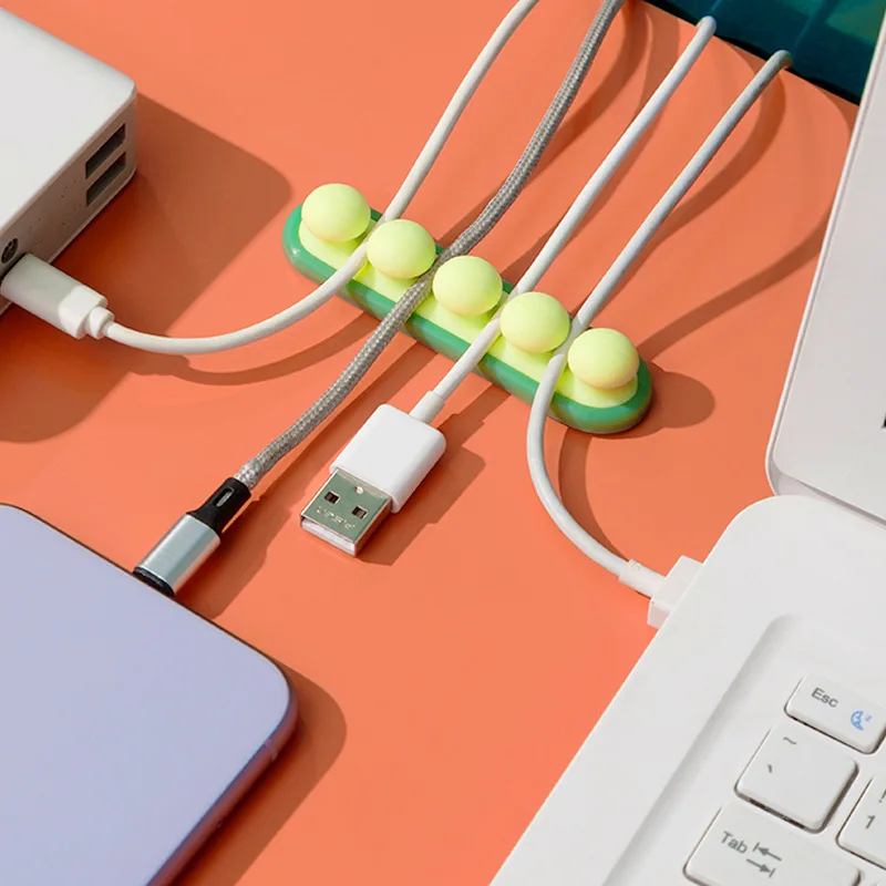 Besafe Multipurpose Self-Adhesive Silicone Cord Wire Holders Management USB Cable Organizer Clips Holder for