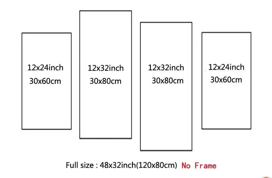 4 Panels Tiger landscape Print on Canvas Giclee Artwork for Modern Living Room Home Wall Art Decor