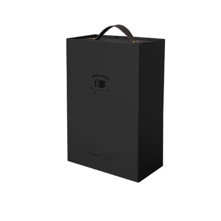 Big size two bottles wine soft drink wedding gift favor boxes foldable magnetic hand carrying case  packing box