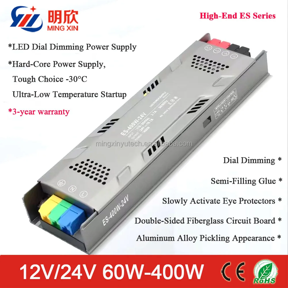 Ultra Thin LED Dial Dimming Power Supply 12v 24v 60w 100w 200w 300w 400w Dimming Dimmable Led Light Power Supply 12v 24v 100w