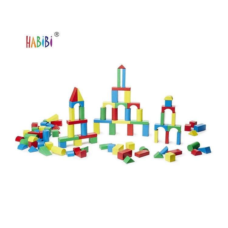 Wholesale Wooden Building Blocks Unfinished Montessoir  Wooden Educational Toys Wood Toy Blocks