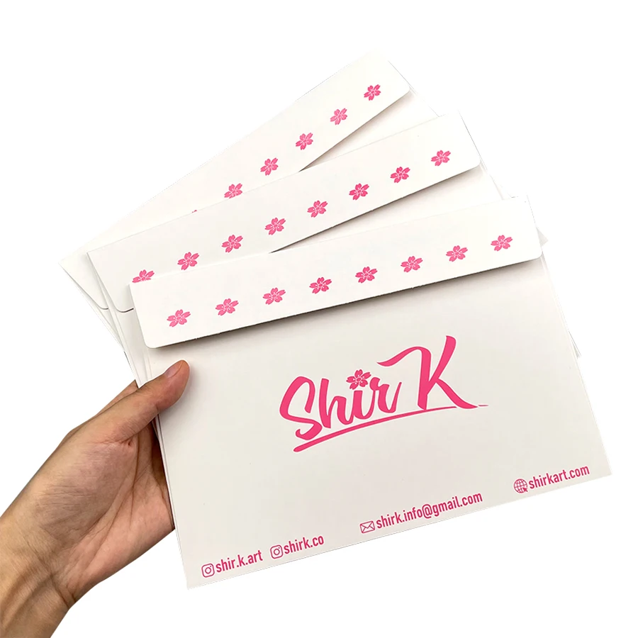 A4 A5 A6 Foldable Custom Color Print Stamping Logo Small Cardboard Envelope for Picture Photo