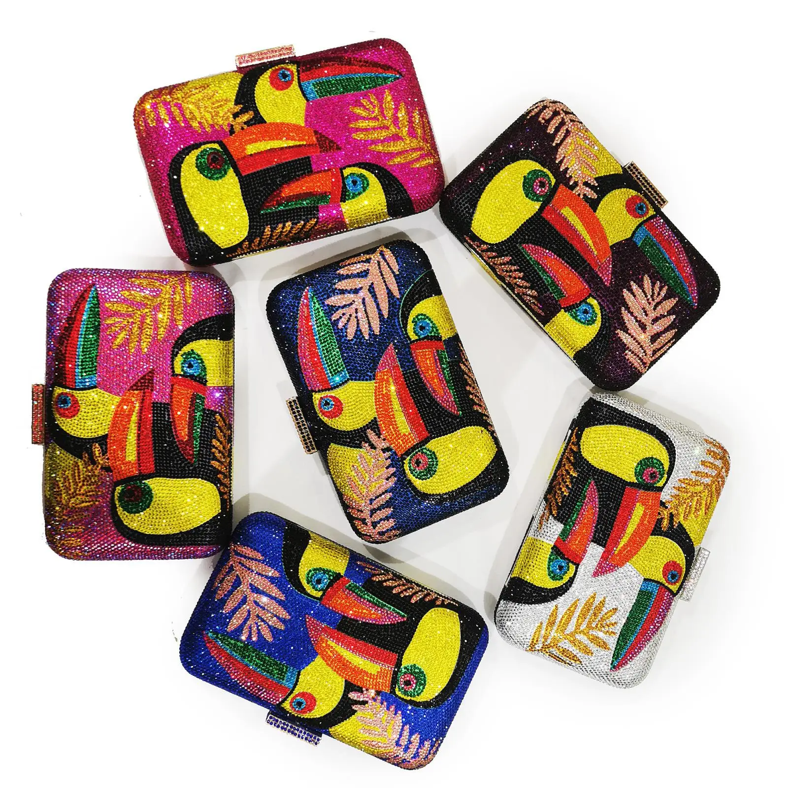 Manufacturer Supplier China Evening Bags Women Party Purse Rhinoceros Bird Crystal Clutch