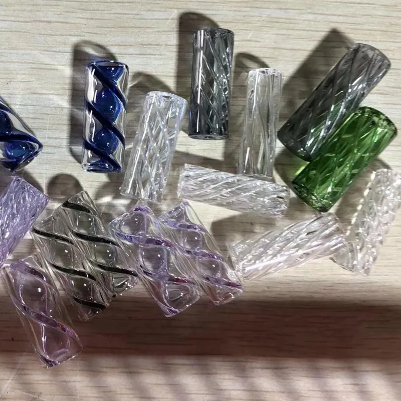Hookah cigarette glass tips filter OEM logo 6mm 8mm 9mm 10mm 12mm 7 holes glass filter tips for joints wholesale