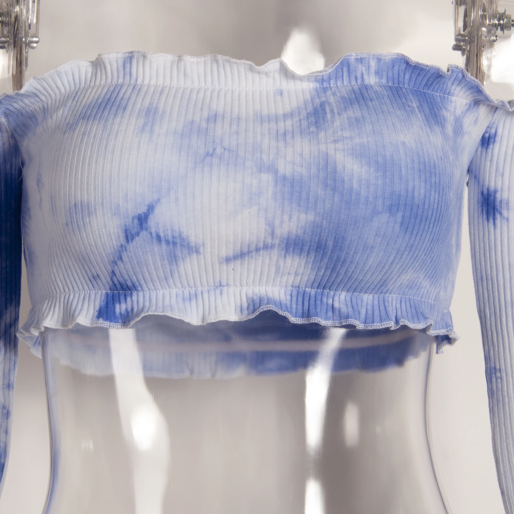 8481 женские тай-дай Топ Лидер продаж женские блузки Топы женские короткие бретели топы 2020 новое поступление