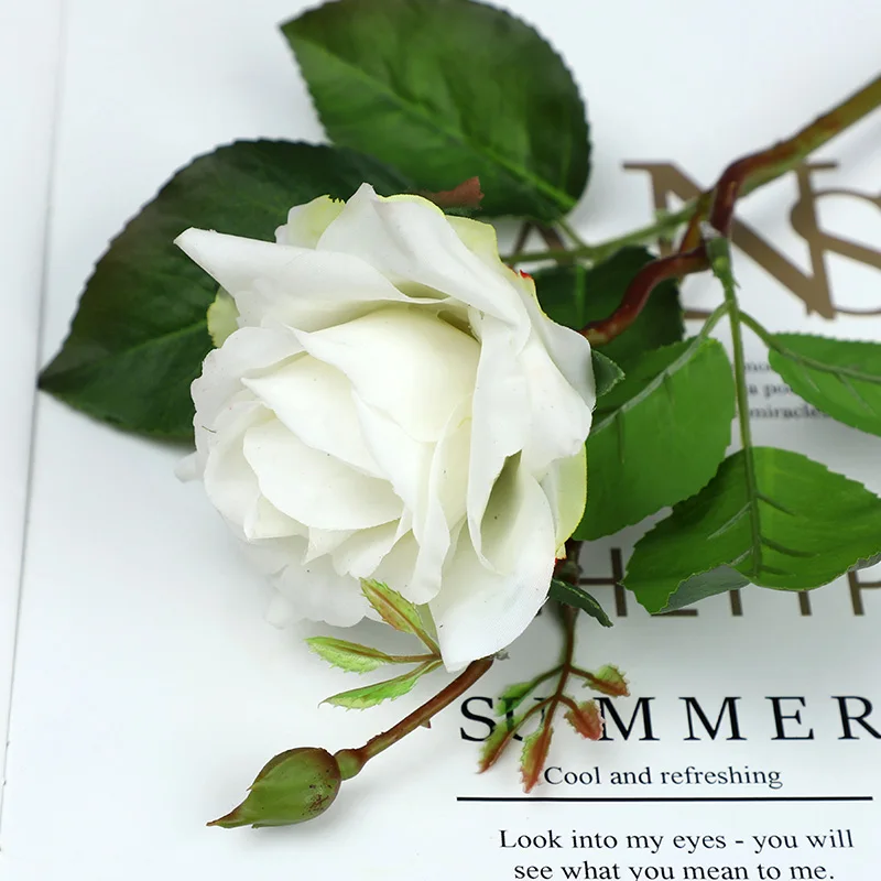 Новый продукт, свадебные столы, композиции, имитация роз, украшение, реалистичный шелк, искусственная Роза на ощупь