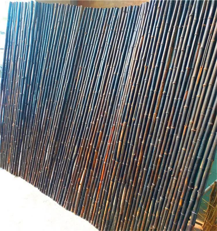 Дешевое натуральное уличное украшение для сада карбонизированное темно-красное бамбуковое ограждение вечеринки