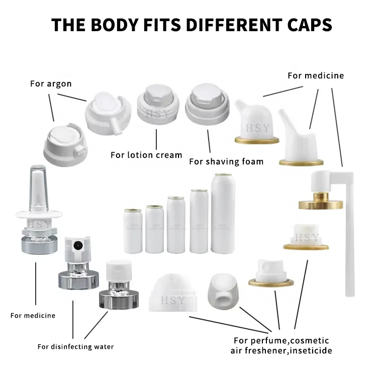 Custom White Aluminium Screw Lid Perfume Cosmetic Fancy Bottles Cap Label Refill 100ml-600ml Aerosol Spray Round Cans With BOV