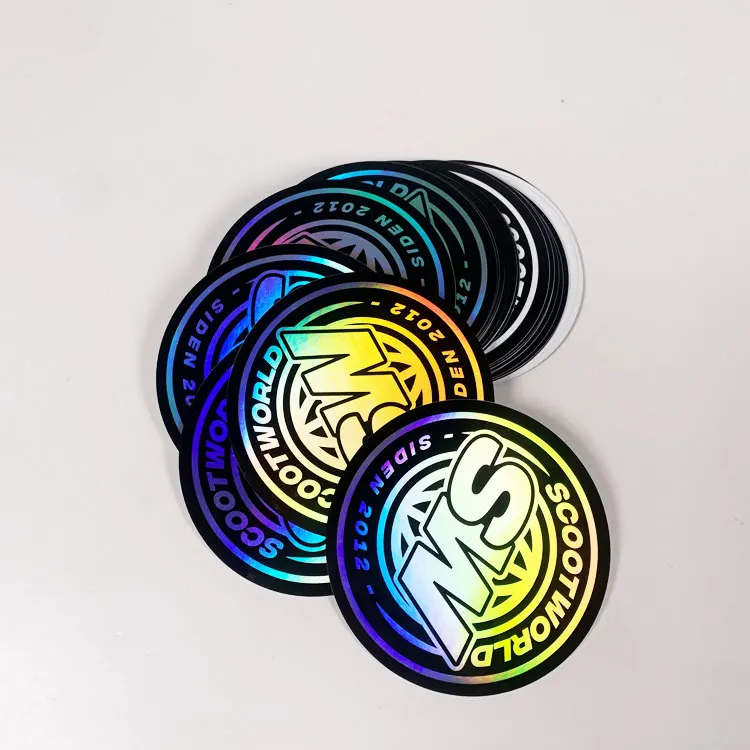 Custom Make Waterproof laser Holographic Sticker kiss cut Security Custom Hologram Sticker Label