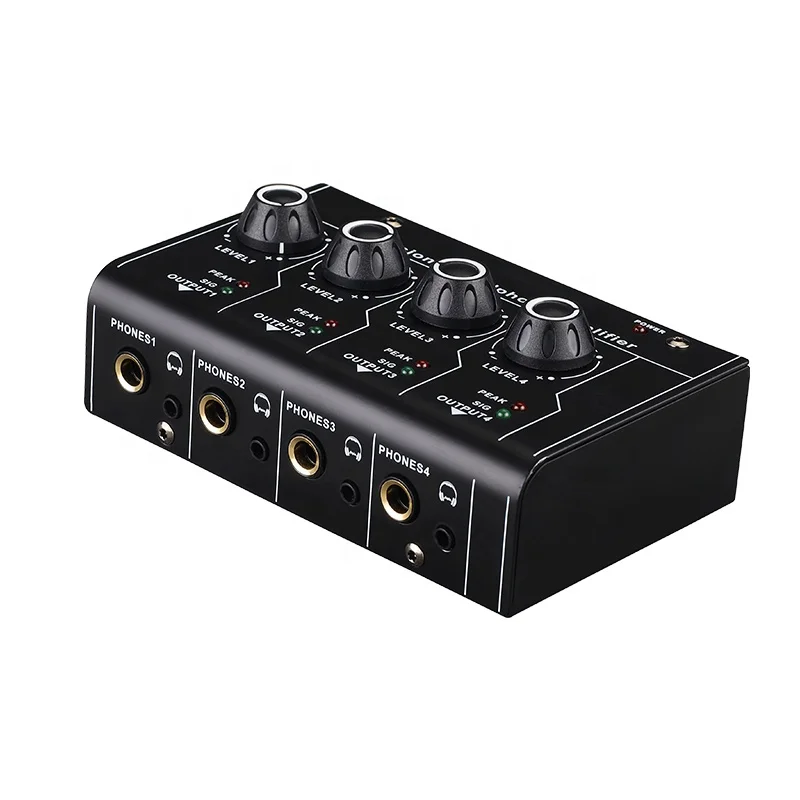 TEYUN PH4 mini  Mixer audio 4 Channel headphone distributor mobile phone computer Audio Mixer