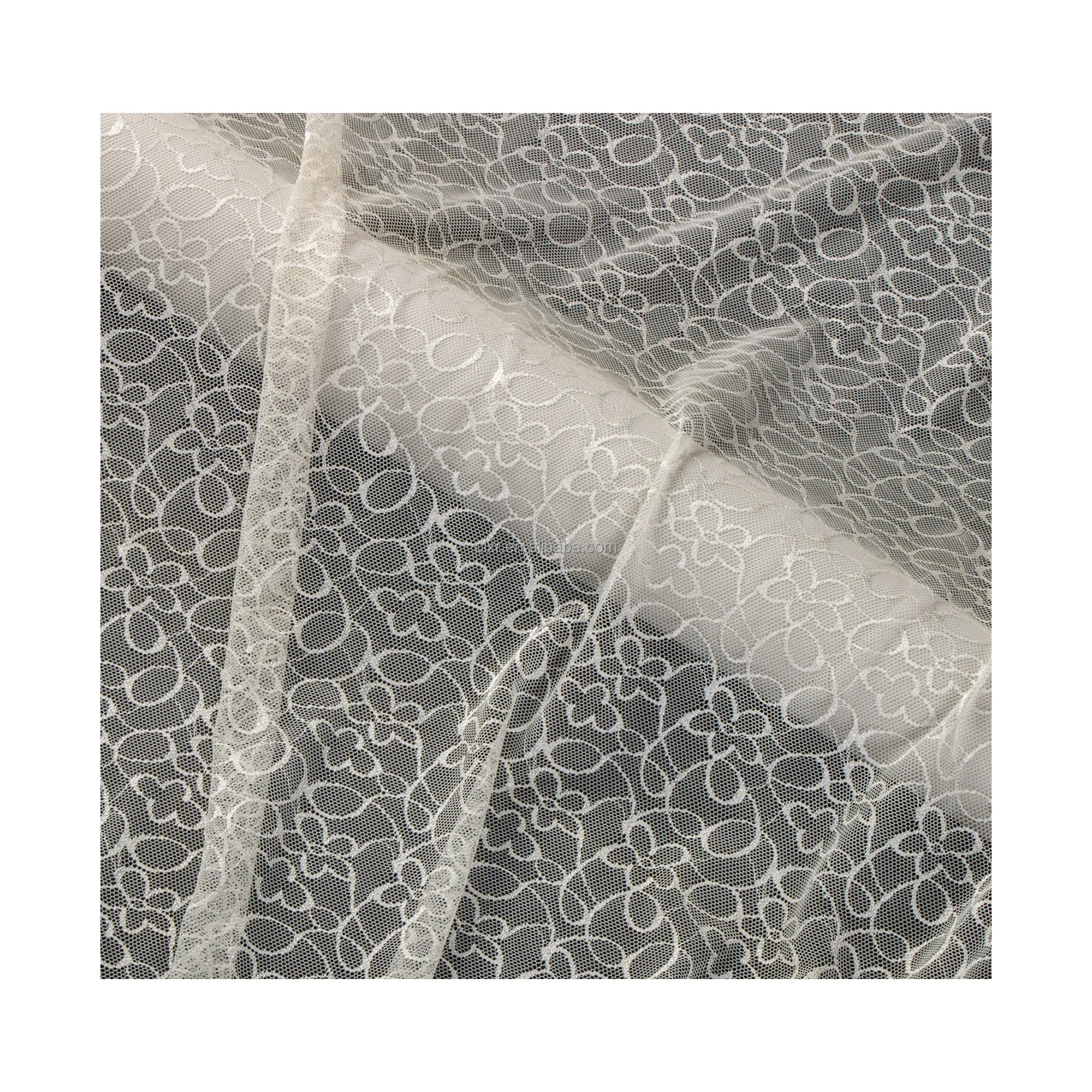 High-end Cord Voile Tulle Party Dress Lace Swiss White Tulle Mesh Fabric 100% Polyester Net Fabric