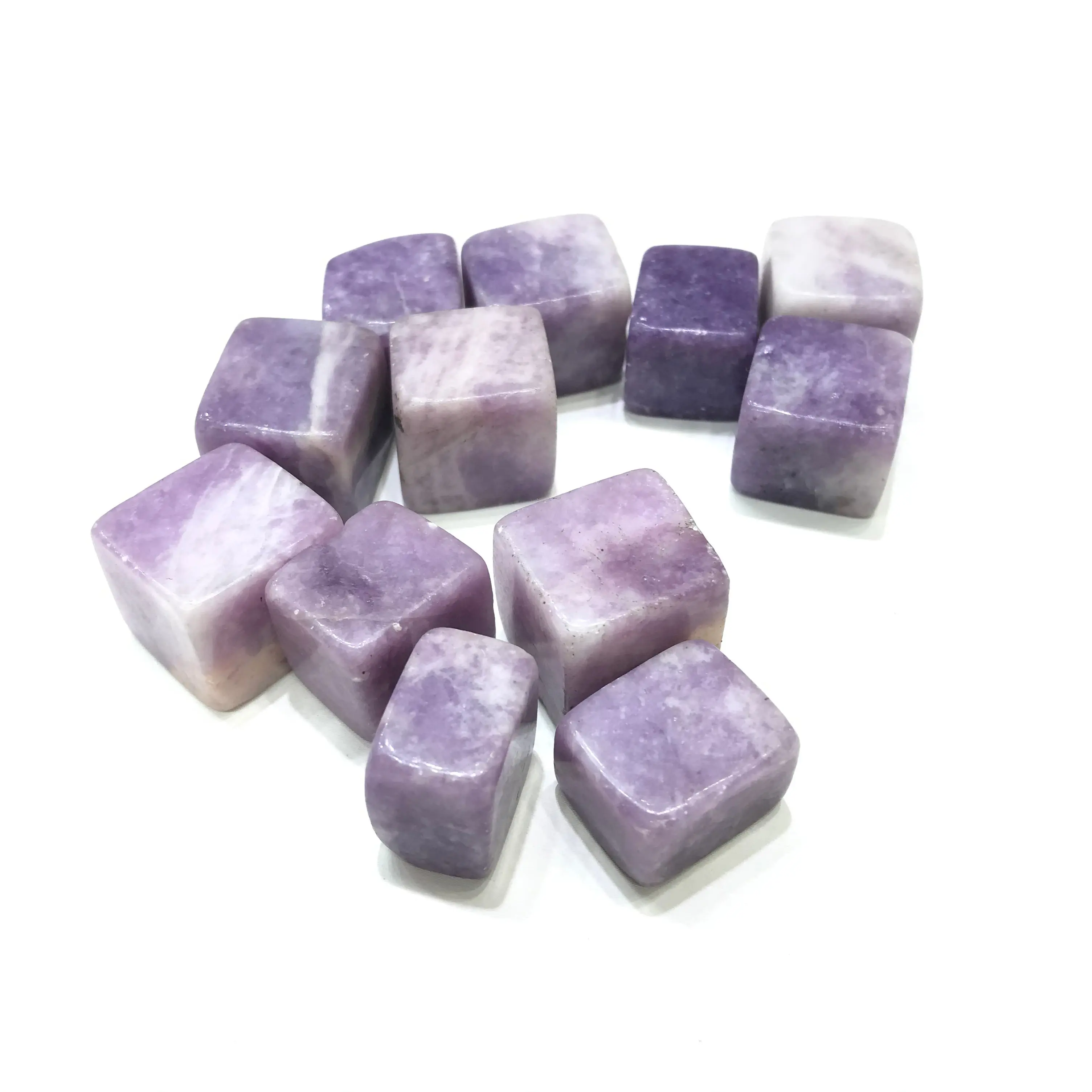 Natural High Quality Purple Lepidolite Crystal Cube Tumbled Stone For Home Decoration Gifts