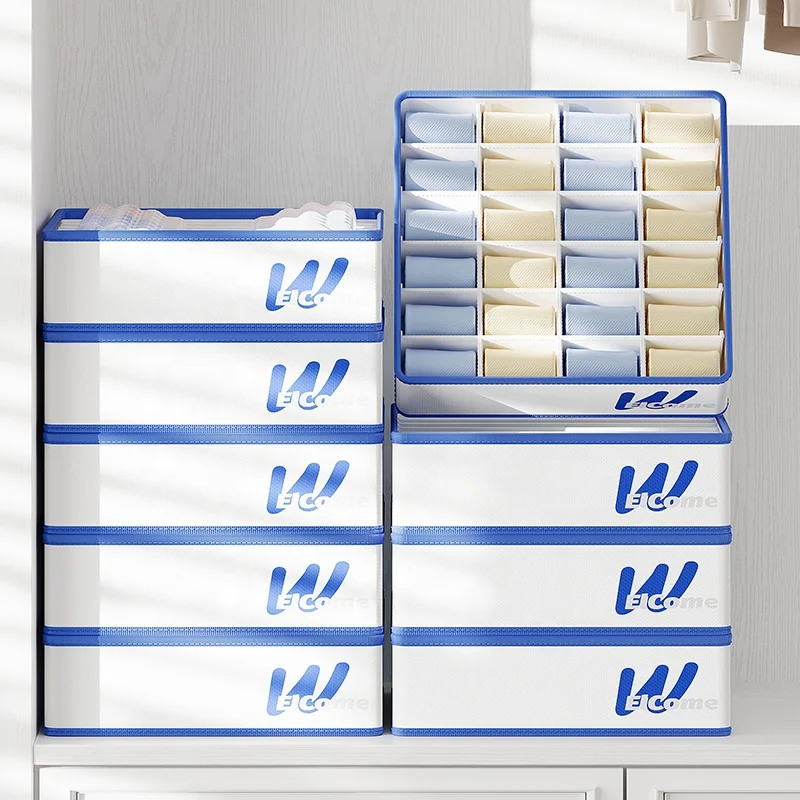 24 grids foldable drawer socks underwear bra box storage wardrobe clothes storage organizer