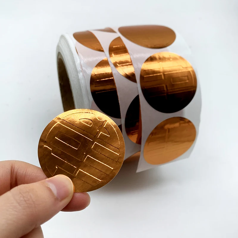 
Self Adhesive Label Printing Gold Paper Logo Metal Embossed Stickers Custom 
