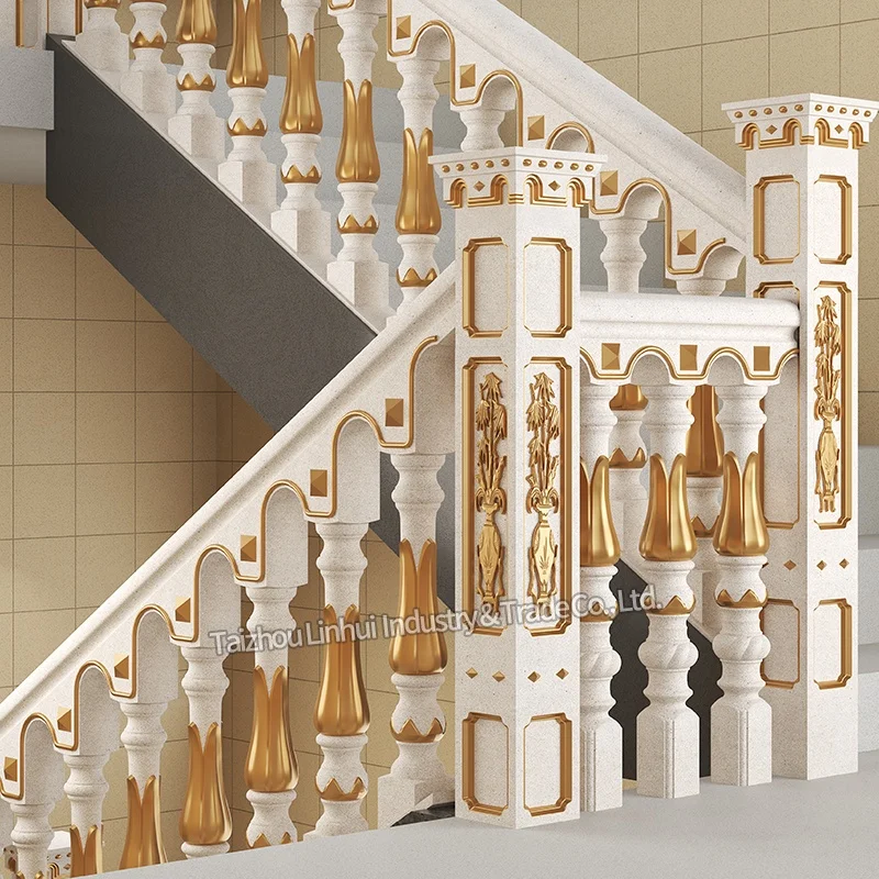 Wholesale stair handrail modern concrete abs plastic staircase railing mold Baluster fence constructiin Indoor and outdoor mould