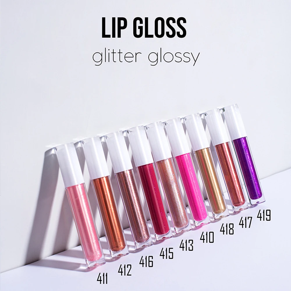 MLM Custom Makeup Tasty Flavored Plumping Glitter Glossy Private Label Shiny Lip Gloss Liquid Lipstick Set Waterproof
