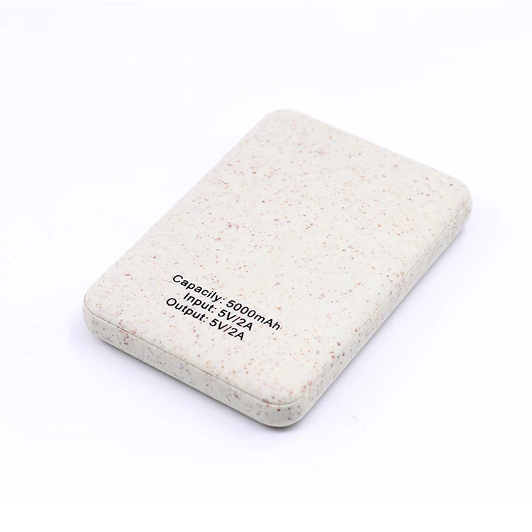 ECO friendly Mini Power Bank 5000mah Mobile Charger PowerBank Biodegradable Promotional Gift Power Bank