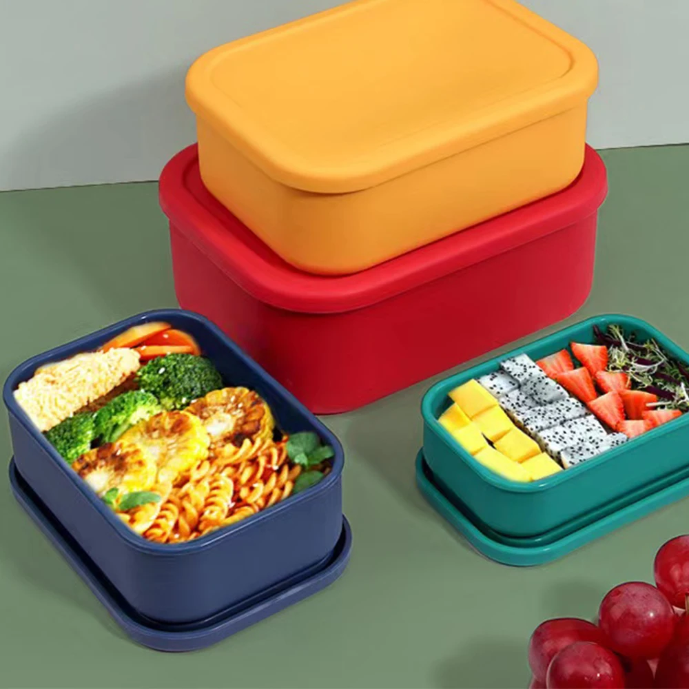 rpet plastic bento lunch food box children large food storage round bin container organizer