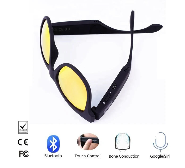 
2021 New Arrivals Audio Music Wireless Glasses Bone Conduction Sunglasses with Headphone 