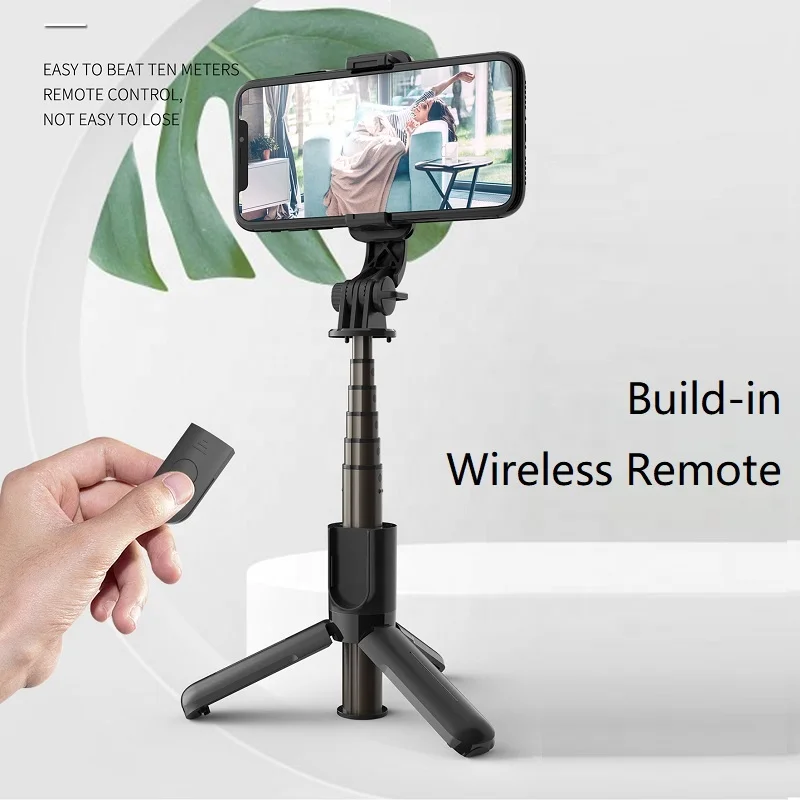 
2021 New 3 in 1 Mini Aluminum Wireless Bluetooths Selfie Stick Tripod with Remote Control for Smartphone 