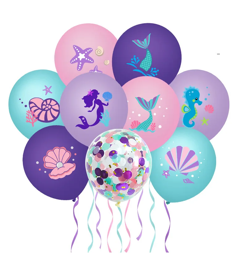 17pcs_lot Mermaid Party Balloons Birthday Party Decorations Kids Baby Shower Decor Helium Globos New Year Balloon 25 Bag Foil