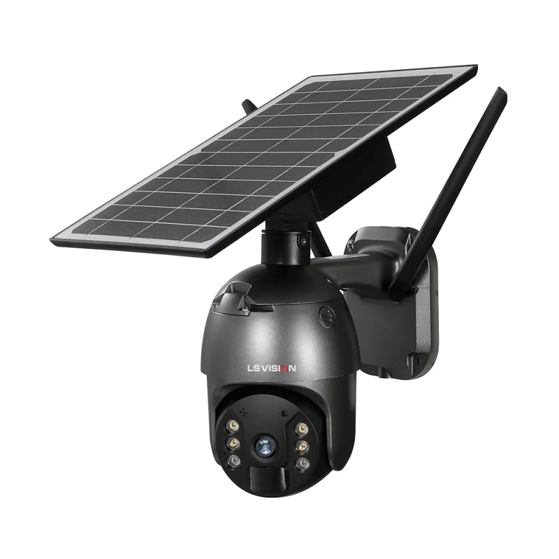 LS VISION 4MP Camara PTZ Solar 4G Solar Energy System Solar Energy System Panel Sim camera wifi ptz camera