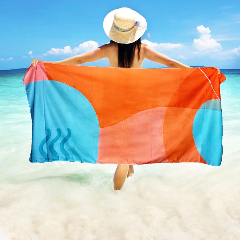 Manufacturer quick dry microfiber beach towel with custom printed sand free waffle beach towel