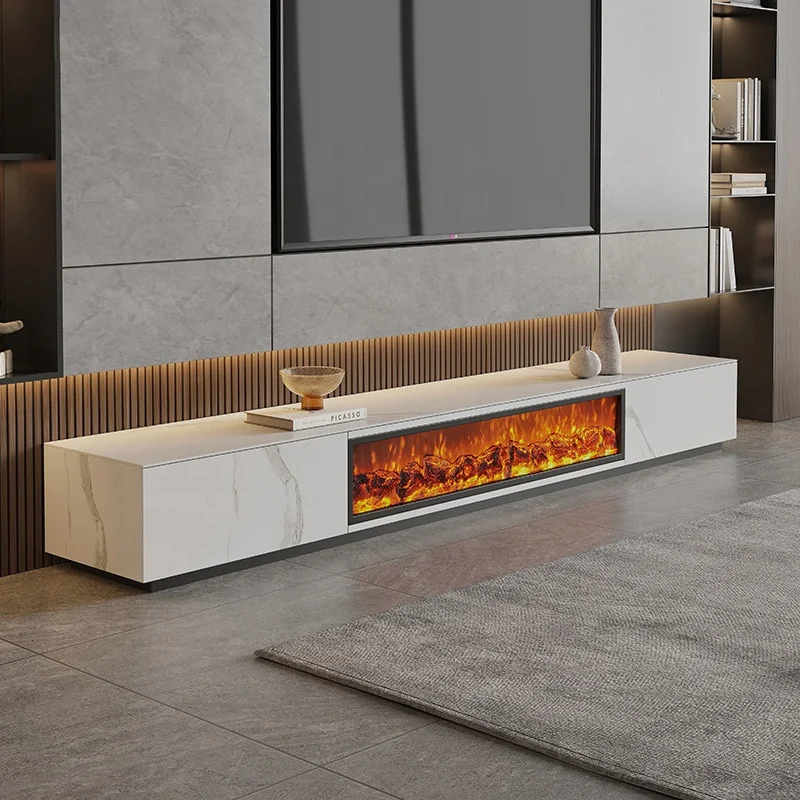 Fireplace rock panel TV cabinet recessed simulation flame electronic fireplace core fireplace firelight decorative floor counter